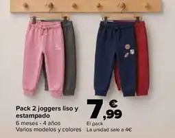Carrefour Pack 2 joggers liso y estampado oferta