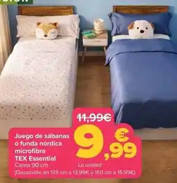 Carrefour Tex - juego de sabanas o funda nordica microfibra essential oferta