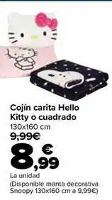 Carrefour Cojin carita hello kitty o cuadrado oferta