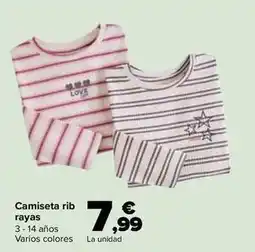 Carrefour Tex - camiseta rib rayas oferta