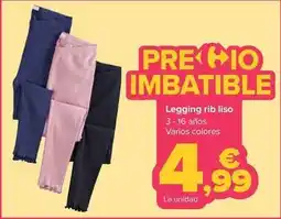 Carrefour Tex - legging rib liso oferta