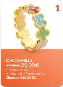 Cristian Lay Oro - ancho anillo 7 mm. aprox. chapado 24 ct oferta