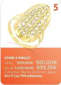 Cristian Lay Oro - 67498-2 anillos oferta
