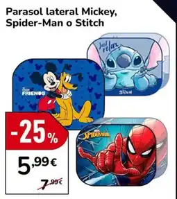 MotorTown Parasol lateral Mickey, Spider-Man o Stitch oferta