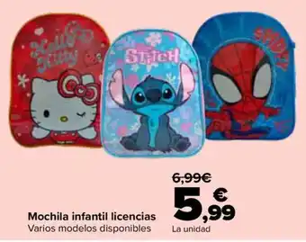 Mochila infantil licencias