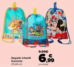 Carrefour Saquito infantil licencias oferta