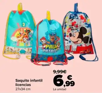 Saquito infantil licencias