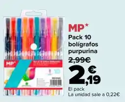 Carrefour MP bolígrafos purpurina oferta