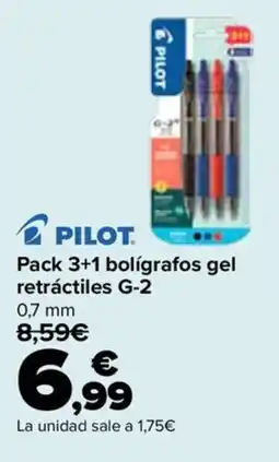 Carrefour Pilot bolígrafos gel retráctiles G-2 oferta