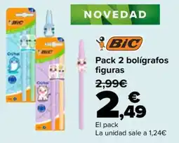 Carrefour Bic pack 2 bolígrafos figuras oferta