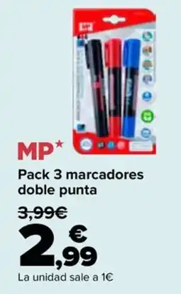 Carrefour MP pack 3 marcadores doble punta oferta