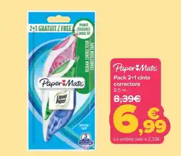 Carrefour Paper Mate pack 2+1 cinta correctora oferta