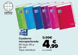 Carrefour Oxford cuaderno microperforado oferta