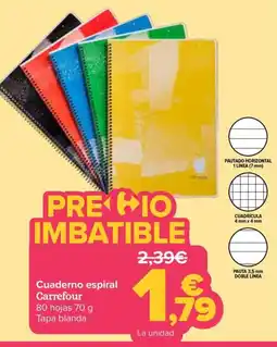 Carrefour Carrefour cuaderno espiral oferta