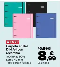 Carrefour Enri carpeta anillas din a4 con recambio oferta