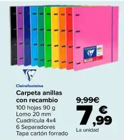 Carrefour Clairefontaine carpeta anillas con recambio oferta