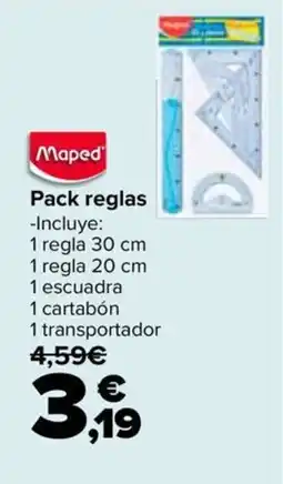 Carrefour Maped pack reglas oferta