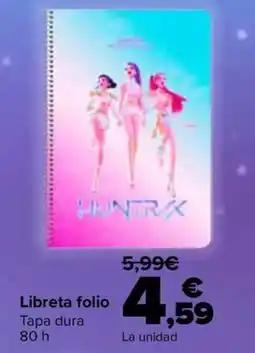 Carrefour Huntrax libreta folio oferta