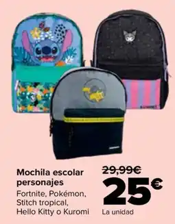 Carrefour Mochila escolar personajes oferta