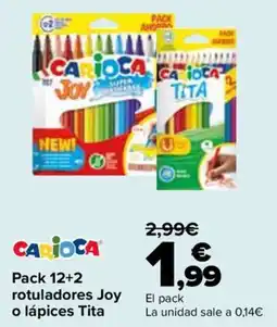 Carrefour Carioca pack 12+2 rotuladores joy o lápices tita oferta