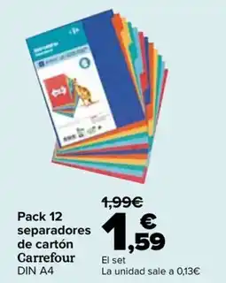 Carrefour Carrefour pack 12 separadores de cartón DIN A4 oferta