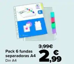 Carrefour Pack 6 fundas separadoras A4 Din A4 oferta