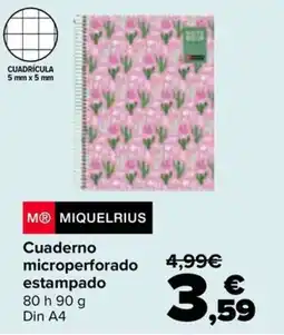 Carrefour Miquelrius cuaderno microperforado estampado oferta