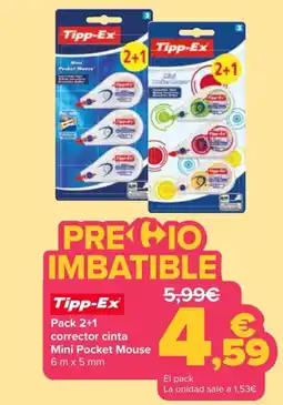 Carrefour Tipp-Ex corrector cinta Mini Pocket Mouse oferta