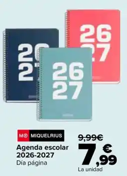 Carrefour Miquelrius agenda escolar 2026-2027 día página oferta