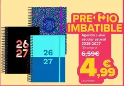 Carrefour Agenda curso escolar espiral 2026-2027 oferta