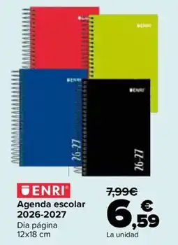 Carrefour Enri agenda escolar 2026-2027 oferta