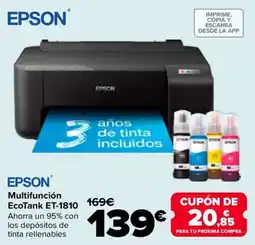 Carrefour Epson multifunción Ecotank ET-1810 oferta