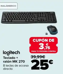 Carrefour logitech teclado + ratón mk 270 oferta