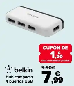 Carrefour belkin hub compacto 4 puertos usb oferta