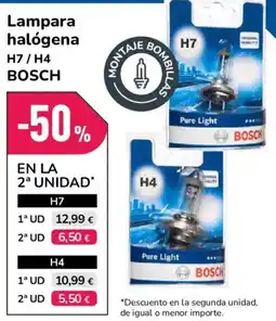 Aurgi Bosch lampara halógena H7 H4 oferta