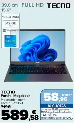 Carrefour Tecno portátil megabook oferta