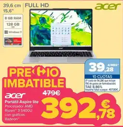 Carrefour acer portátil aspire lite oferta