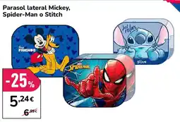 Aurgi Parasol lateral Mickey, Spider-Man o Stitch oferta