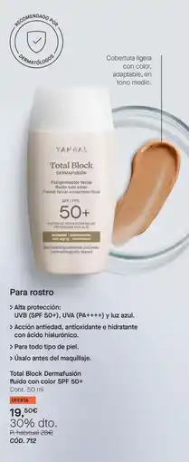 Yanbal Yanbal total block dermafusión fluido con color spf 50+ oferta