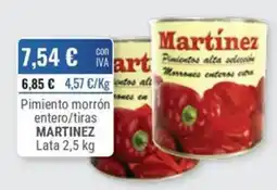 Cuevas Cash Martinez pimiento morrón entero/tiras oferta