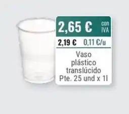 Cuevas Cash Vaso plástico translúcido oferta