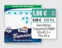 Cuevas Cash Foxy servilletas trapuntat oferta