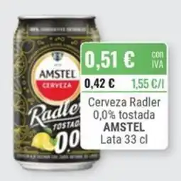 Cuevas Cash Amstel cerveza radler tostada oferta