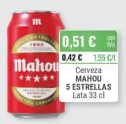 Cuevas Cash Mahou 5 Estrellas oferta