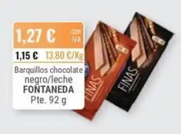 Cuevas Cash Fontaneda barquillos chocolate negro/leche oferta