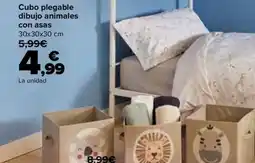 Carrefour Cubo plegable dibujo animales con asas oferta
