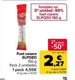 Carrefour ELPOZO fuet casero oferta