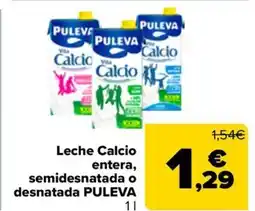 Carrefour PULEVA Leche Calcio entera, semidesnatada o desnatada oferta
