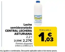 Carrefour CENTRAL LECHERA ASTURIANA Leche Leche semidesnatada oferta