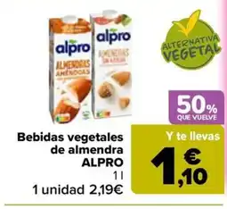 Carrefour ALPRO Bebidas vegetales de almendra oferta